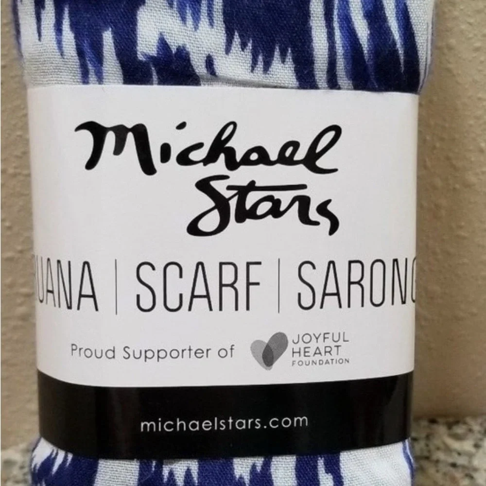 Michael Stars Blue and White Patterned Kimono Wrap